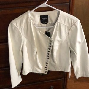 COPY - NWT bebe white leather Jacket size medium